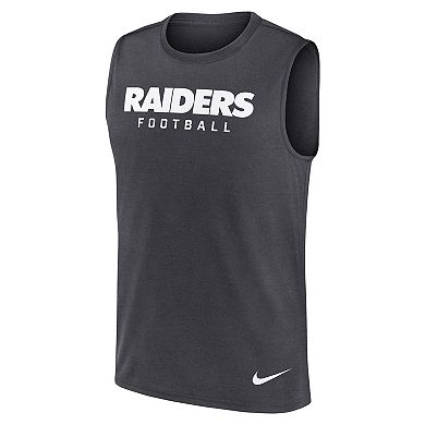 Men's Nike Gray Las Vegas Raiders Legend Performance Muscle Tank Top
