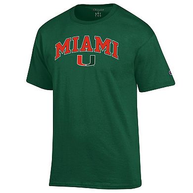 Men's Champion Green Miami Hurricanes Arch Over Logo T-Shirt