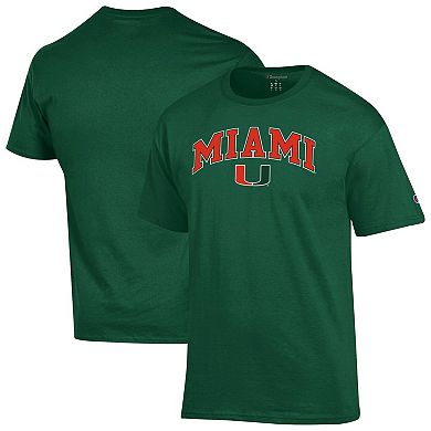 Men's Champion Green Miami Hurricanes Arch Over Logo T-Shirt