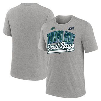 Men's Nike Heather Gray Tampa Bay Rays Cooperstown Collection Retro Tri-Blend T-Shirt