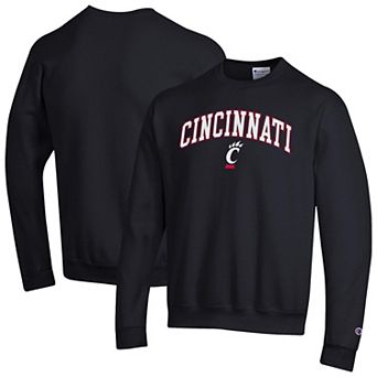 Men's Champion Black Cincinnati Bearcats Arch Over Logo Pullover Sweatshirt