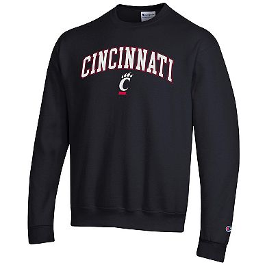 Men's�Champion Black Cincinnati Bearcats Arch Over Logo Pullover Sweatshirt