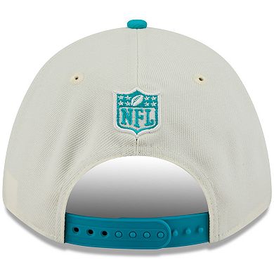 Men's New Era Cream/Aqua Miami Dolphins 2025 NFL Draft 9FORTY A-Frame M-Crown Adjustable Hat