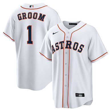 Men's Nike White Houston Astros #1 Groom Home Replica Jersey