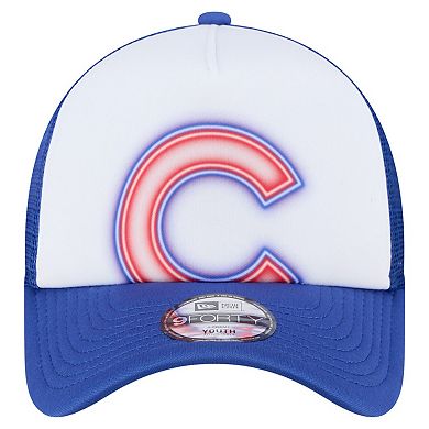 Toddler New Era White/Royal Chicago Cubs Painted A-Frame 9FORTY Trucker Adjustable Hat