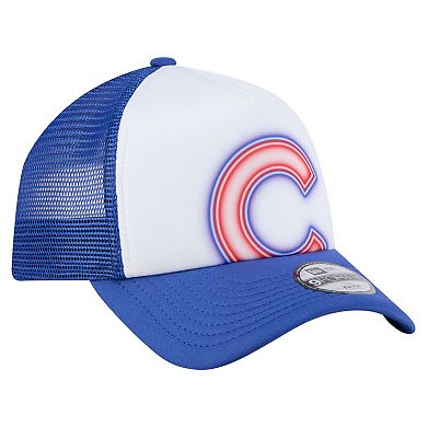 Toddler New Era White/Royal Chicago Cubs Painted A-Frame 9FORTY Trucker Adjustable Hat