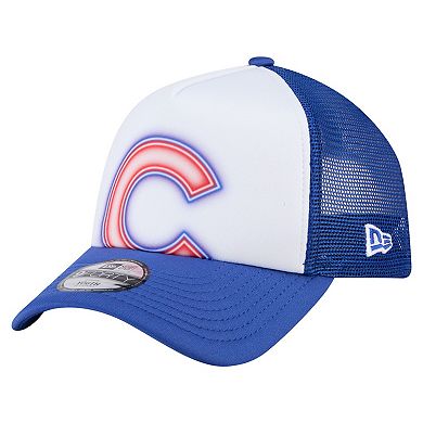 Toddler New Era White/Royal Chicago Cubs Painted A-Frame 9FORTY Trucker Adjustable Hat