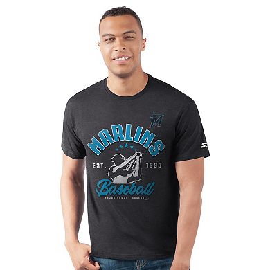 Men's Starter Black Miami Marlins Prime Time Batter T-Shirt