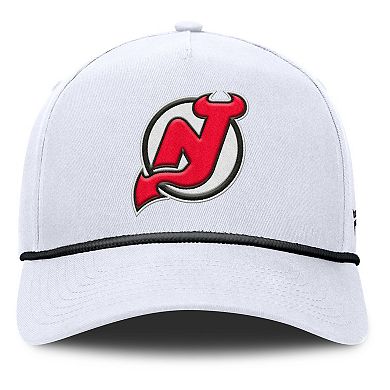 Men's Fanatics White New Jersey Devils Rope A-Frame Adjustable Hat