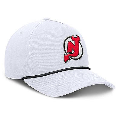 Men's Fanatics White New Jersey Devils Rope A-Frame Adjustable Hat