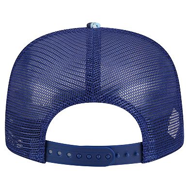 Men's New Era Royal Texas Rangers Adventure Pattern Golfer Trucker Snapback Hat