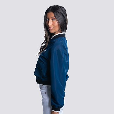 Women's Lusso Navy New York Yankees Paisley Cropped Full-Zip Jacket