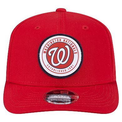 Men's New Era Red Washington Nationals Circle Patch 9SEVENTY Stretch-Snap Hat