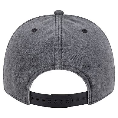 Men's New Era Charcoal Milwaukee Bucks Throwback Washed Pre-Curved 9FIFTY Snapback Hat