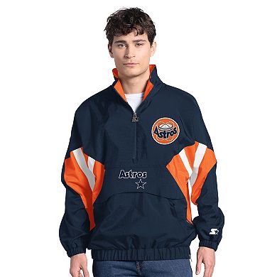 Men's Starter Navy Houston Astros Cooperstown Chief Half-Zip Pullover