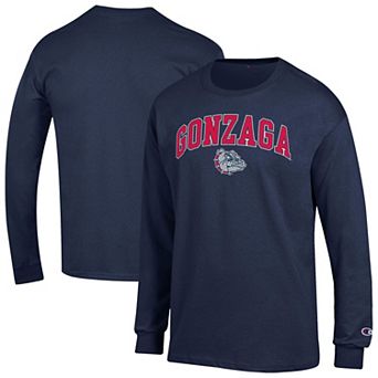 Men's Champion Navy Gonzaga Bulldogs Arch Over Logo Long Sleeve T-Shirt