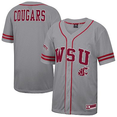 Men's Colosseum Gray Washington State Cougars Free Spirited Baseball Jersey