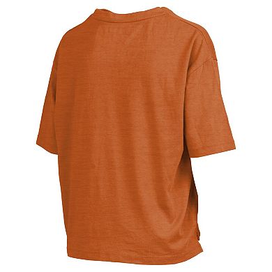 Women's Pressbox Texas Orange Texas Longhorns Nelson Arch Over Logo Waist Length Oversized Slub T-Shirt