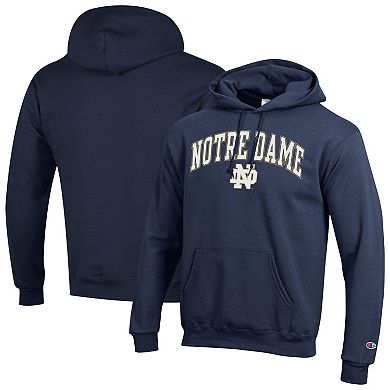 Men's Champion Navy Notre Dame Fighting Irish Arched Logo Fleece Pullover Hoodie