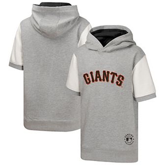 Youth Heather Gray San Francisco Giants Line Up Short Sleeve Pullover Hoodie