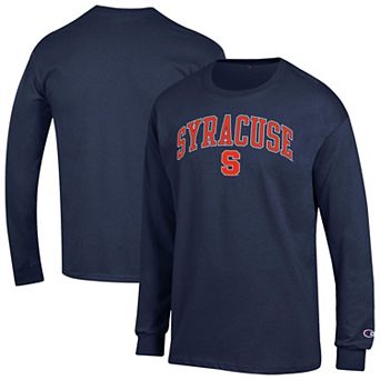 Men's Champion Navy Syracuse Orange Arch Over Logo Long Sleeve T-Shirt