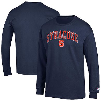 Men's Champion Navy Syracuse Orange Arch Over Logo Long Sleeve T-Shirt