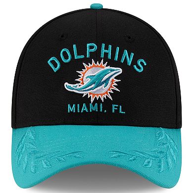 Men's New Era Black/Aqua Miami Dolphins 2025 NFL Draft 39THIRTY Flex Hat
