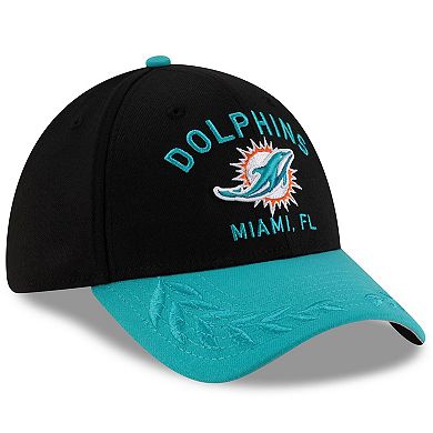 Men's New Era Black/Aqua Miami Dolphins 2025 NFL Draft 39THIRTY Flex Hat