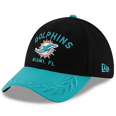 Men's New Era Black/Aqua Miami Dolphins 2025 NFL Draft 39THIRTY Flex Hat