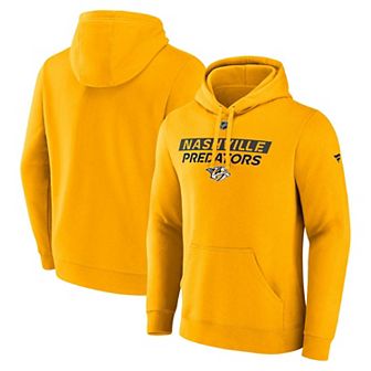Men's Fanatics Gold Nashville Predators Authentic Pro Fleece Pullover Hoodie