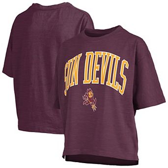 Women's Pressbox Maroon Arizona State Sun Devils Nelson Arch Over Logo Waist Length Oversized Slub T-Shirt