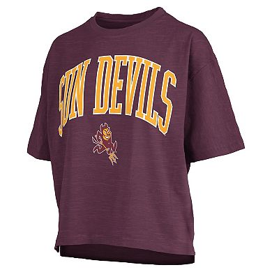 Women's Pressbox Maroon Arizona State Sun Devils Nelson Arch Over Logo Waist Length Oversized Slub T-Shirt