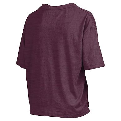Women's Pressbox Maroon Arizona State Sun Devils Nelson Arch Over Logo Waist Length Oversized Slub T-Shirt