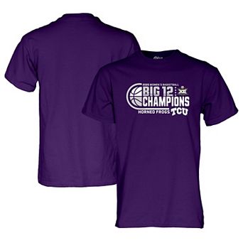 Men's Blue 84 Purple TCU Horned Frogs 2025 Big 12 Women's Basketball Conference Tournament Champions Locker Room T-Shirt