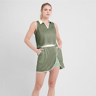 Women's Fanatics Olive Atlanta Braves Studio Wellness V-Neck Tank Top