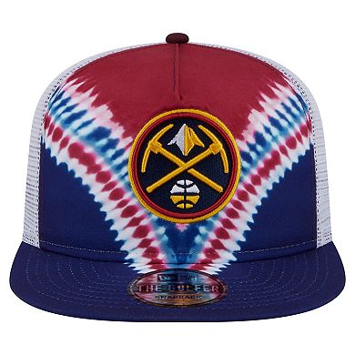 Men's New Era Navy/Red Denver Nuggets Throwback Dye Golfer Snapback Hat