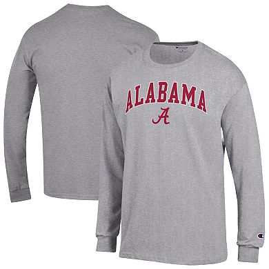 Men's Champion Heather Gray Alabama Crimson Tide Arch Over Logo Long Sleeve T-Shirt