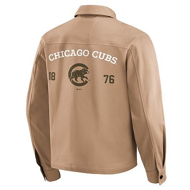 Men's Darius Rucker Collection by Fanatics Tan Chicago Cubs Distressed Washed Full-Zip Jacket