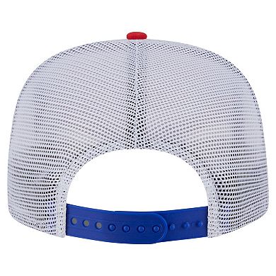 Men's New Era Royal/Red Philadelphia 76ers Throwback Dye Golfer Snapback Hat