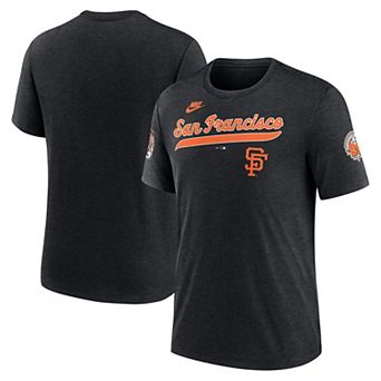 Men's Nike Heather Black San Francisco Giants Cooperstown Collection Eras Tri-Blend T-Shirt