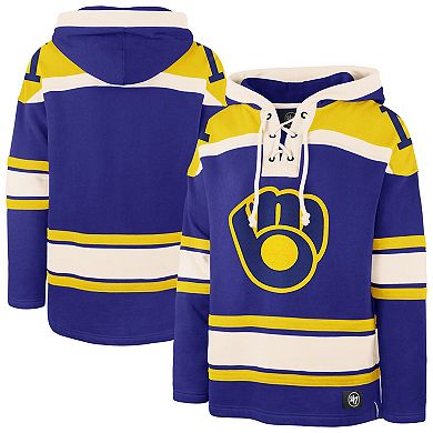 Men's '47 Royal Milwaukee Brewers Superior Lacer Pullover Hoodie