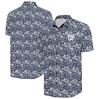 Men's Antigua Navy Washington Nationals Resort Button-Up Shirt