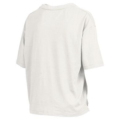 Women's Pressbox White Penn State Nittany Lions Nelson Arch Over Logo Waist Length Oversized Slub T-Shirt