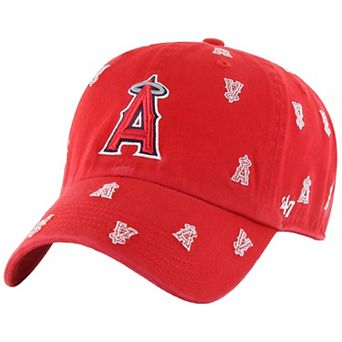 Women's '47 Red Los Angeles Angels Confetti Clean Up Adjustable Hat