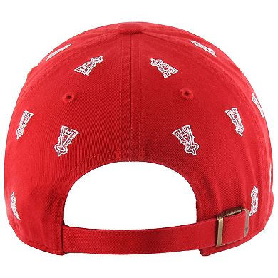 Women's '47 Red Los Angeles Angels Confetti Clean Up Adjustable Hat