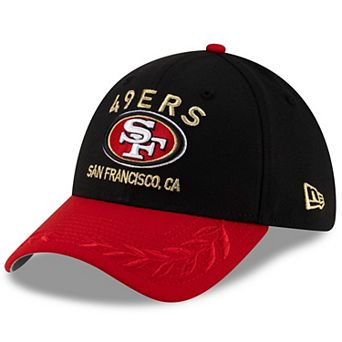 Men's New Era Black/Scarlet San Francisco 49ers 2025 NFL Draft 39THIRTY Flex Hat