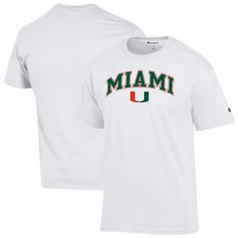Men's Champion White Miami Hurricanes Arch Over Logo T-Shirt