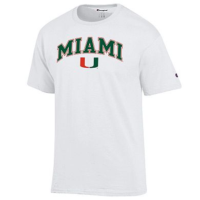 Men's Champion White Miami Hurricanes Arch Over Logo T-Shirt