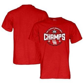 Men's Blue 84 Red Houston Cougars 2025 Big 12 Men's Basketball Conference Tournament Champions Locker Room T-Shirt