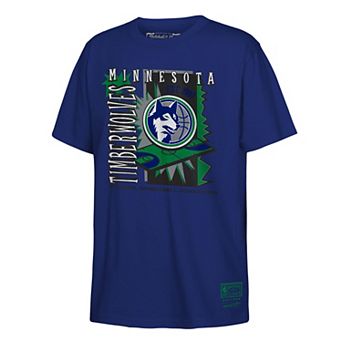 Youth Mitchell & Ness Navy Minnesota Timberwolves Retro '90s Poster T-Shirt